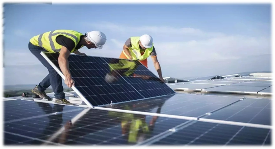 แผงโซลาร์เซลล์ติดตั้งบนหลังคาบ้าน